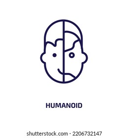 humanoid icon from artificial intellegence and future technology collection. Thin linear humanoid, science, robot outline icon isolated on white background. Line vector humanoid sign, symbol for web 