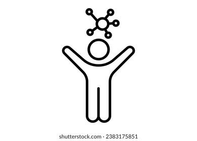 humanoid icon. people with network. icon related to affiliate intelligence, device, computer technology. line icon style. simple vector design editable