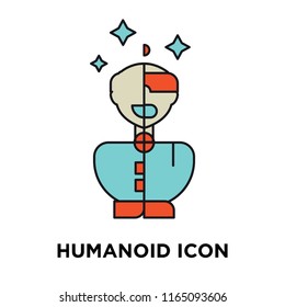 Humanoid icon vector isolated on white background, Humanoid transparent sign , technology symbols
