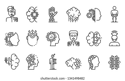 Humanoid Icons Set Outline Set Humanoid Stock Vector (Royalty Free ...