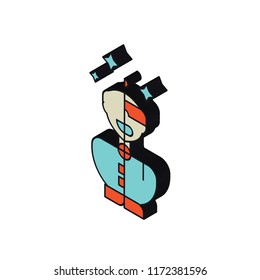 Humanoid isometric left top view 3D icon