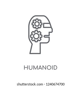 Humanoid linear icon. Modern outline Humanoid logo concept on white background from Artificial Intellegence and Future Technology collection. Suitable for use on web apps, mobile apps and print media.