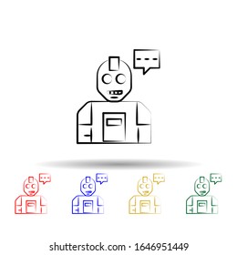 Humanoid multi color style icon. Simple thin line, outline vector of mad science icons for ui and ux, website or mobile application
