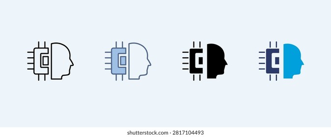 Humanoid Multiple Icon Illustration Vector
