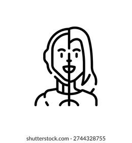 Humanoid Robot Android AI Icon Design