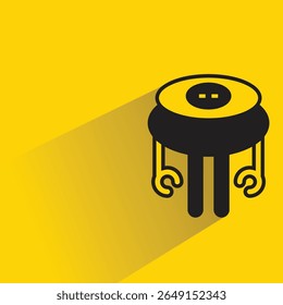 avatar robô humanoide com sombra no fundo amarelo