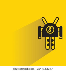 humanoid robot avatar with shadow on yellow background