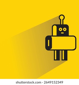 Avatar robot humanoide con sombra sobre fondo amarillo