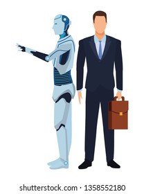 Humanoid Robot Businessman Stock Vector (royalty Free) 1358552180 