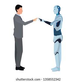 Humanoid Robot Businessman Stock Vector (Royalty Free) 1358552342 ...