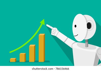 Humanoid robot can increase your income, vector