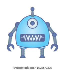 humanoid robot cyborg isolated icon vector illustration design