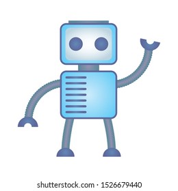 humanoid robot cyborg isolated icon vector illustration design