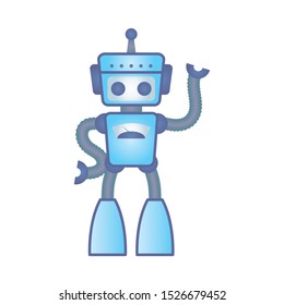 humanoid robot cyborg isolated icon vector illustration design