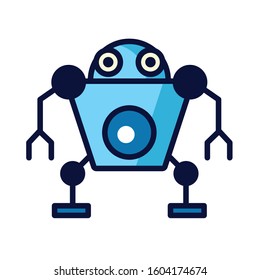 humanoid robot cyborg isolated icon vector illustration design
