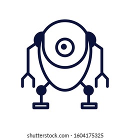 humanoid robot cyborg isolated icon vector illustration design