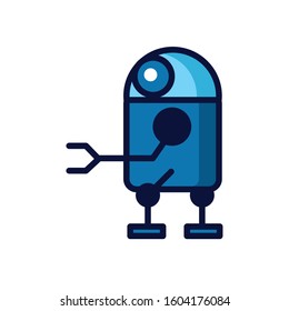 humanoid robot cyborg isolated icon vector illustration design