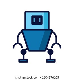 humanoid robot cyborg isolated icon vector illustration design