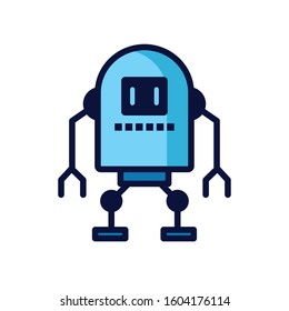 humanoid robot cyborg isolated icon vector illustration design