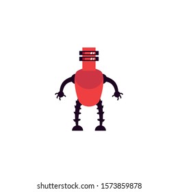 humanoid robot flat style icon vector illustration design
