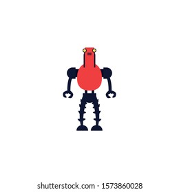 humanoid robot flat style icon vector illustration design