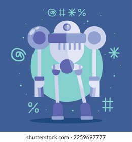 humanoid robot futuristic tech character