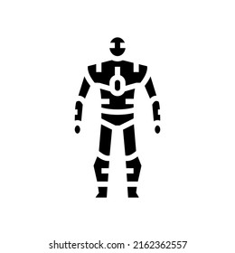 humanoid robot glyph icon vector. humanoid robot sign. isolated contour symbol black illustration