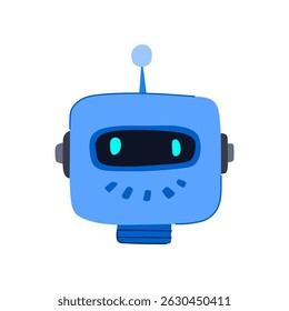 humanoid robô cabeça cartoon. sensores visão, inteligência neural, algoritmos máquina humanoid robô cabeça sinal. isolado símbolo vetor ilustração