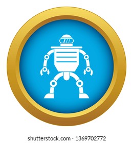 Humanoid robot icon blue vector isolated on white background for any design