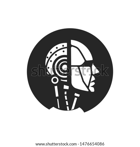 Humanoid Robot icon. Cyborg logo