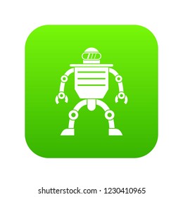 Humanoid robot icon digital green for any design isolated on white vector illustration