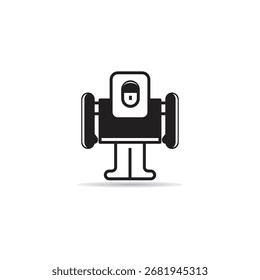 ícone de robô humanoide no fundo branco