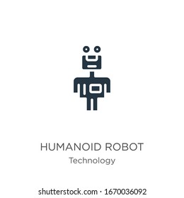 Humanoid robot icon vector. Trendy flat humanoid robot icon from technology collection isolated on white background. Vector illustration can be used for web and mobile graphic design, logo, eps10
