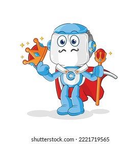 the humanoid robot king vector. cartoon character