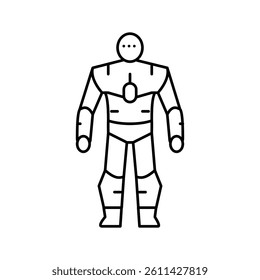 humanoid robot line icon vector. humanoid robot sign. isolated contour symbol black illustration