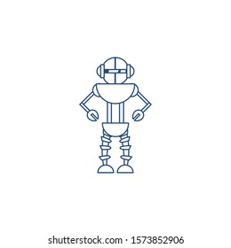 humanoid robot line style icon vector illustration design