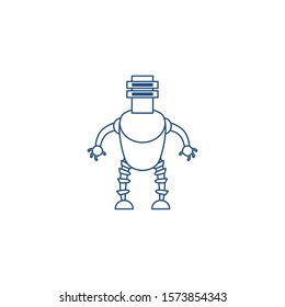 humanoid robot line style icon vector illustration design