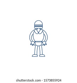 humanoid robot line style icon vector illustration design