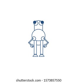 humanoid robot line style icon vector illustration design
