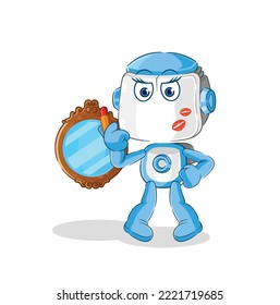 the humanoid robot make up mascot. cartoon vector