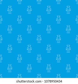 Humanoid robot pattern vector seamless blue repeat for any use