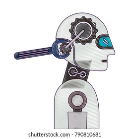 humanoid robot profile with wrench