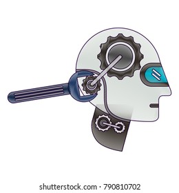 humanoid robot profile with wrench