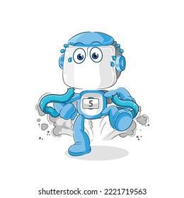 el personaje de corredor de robots humanoides. vector de mascota de dibujos animados