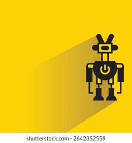 robô humanoide com sombra sobre fundo amarelo