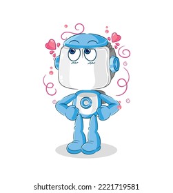 el vector tímido del robot humanoide. personaje de caricatura