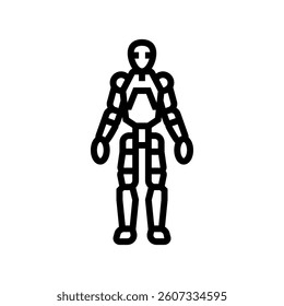 humanoid robot social robotics line icon vector. humanoid robot social robotics sign. isolated contour symbol black illustration
