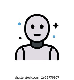 Humanoid robot symbolizes tech progress, perfect for scifi and tech themed projects needing a futuristic touch and advanced technology vibes.