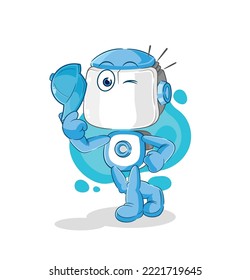 the humanoid robot young boy character cartoon
