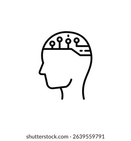 Humanoid Robotics Head Silhouette Conceptual Artificial Intelligence Design